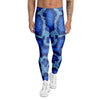 Blue Snakeskin Print Men's Leggings-grizzshop