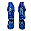 Blue Snakeskin Print Muay Thai Shin Guard-grizzshop