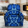 Blue Snakeskin Print Recliner Cover-grizzshop