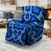 Blue Snakeskin Print Recliner Cover-grizzshop