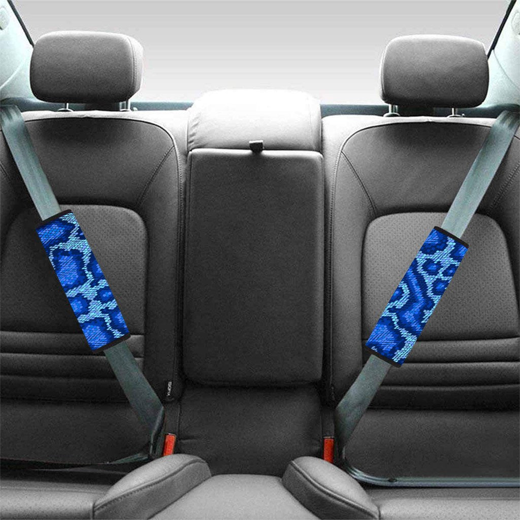 Blue Snakeskin Print Seat Belt Cover-grizzshop