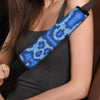 Blue Snakeskin Print Seat Belt Cover-grizzshop