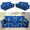 Blue Snakeskin Print Sofa Cover-grizzshop