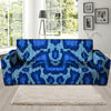 Blue Snakeskin Print Sofa Cover-grizzshop