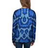 Blue Snakeskin Print Women's Sweatshirt-grizzshop