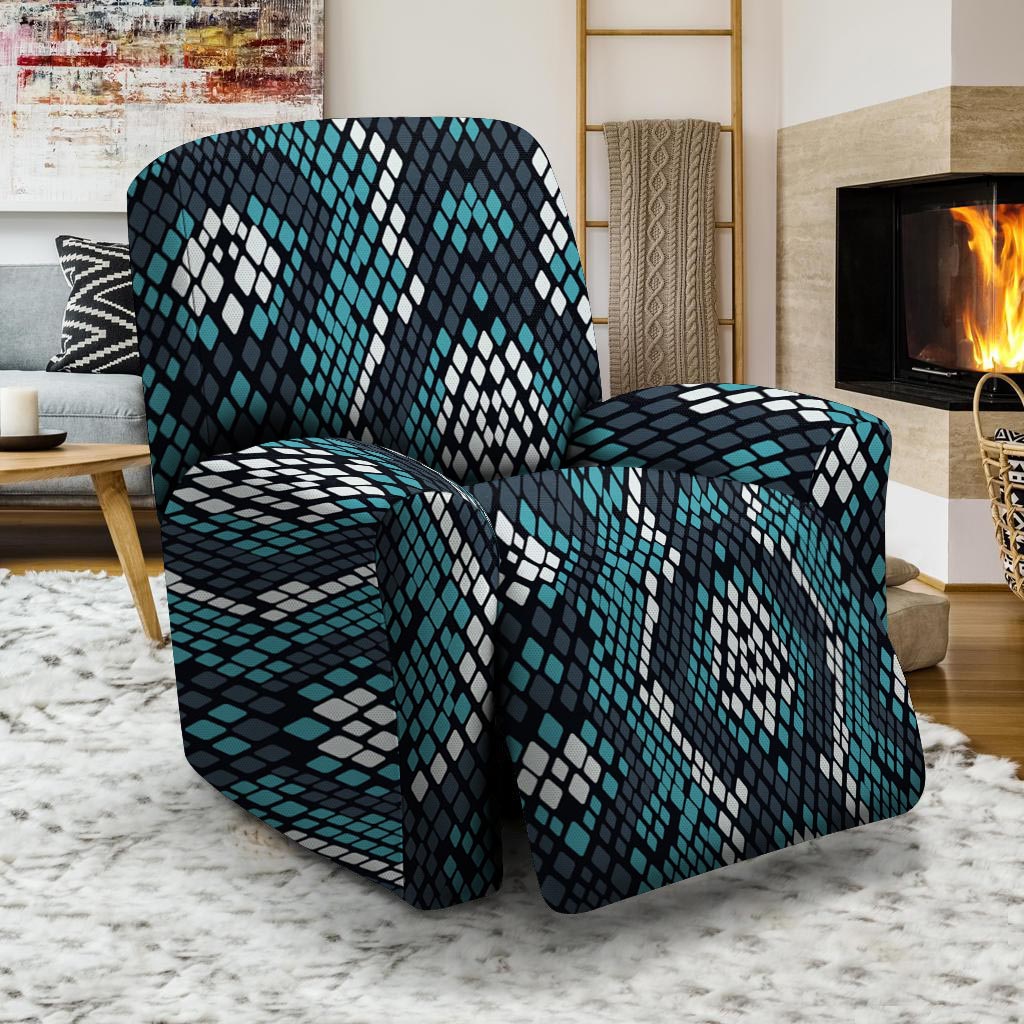 Blue Snakeskin Recliner Cover-grizzshop