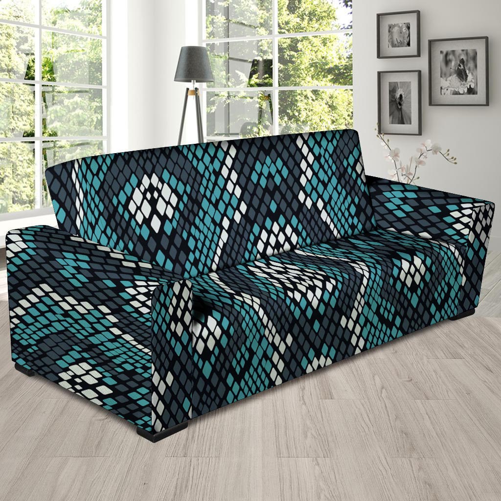 Blue Snakeskin Sofa Cover-grizzshop