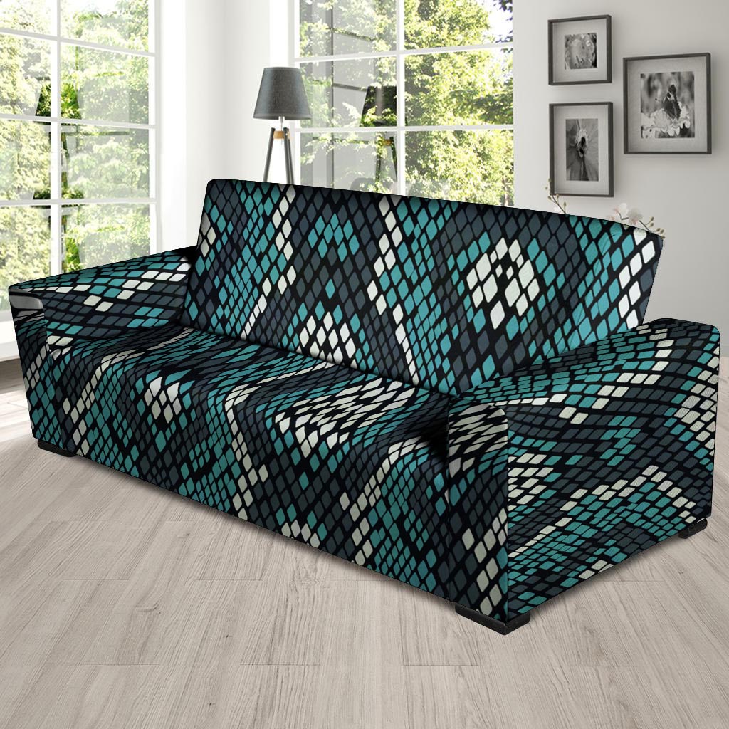 Blue Snakeskin Sofa Cover-grizzshop