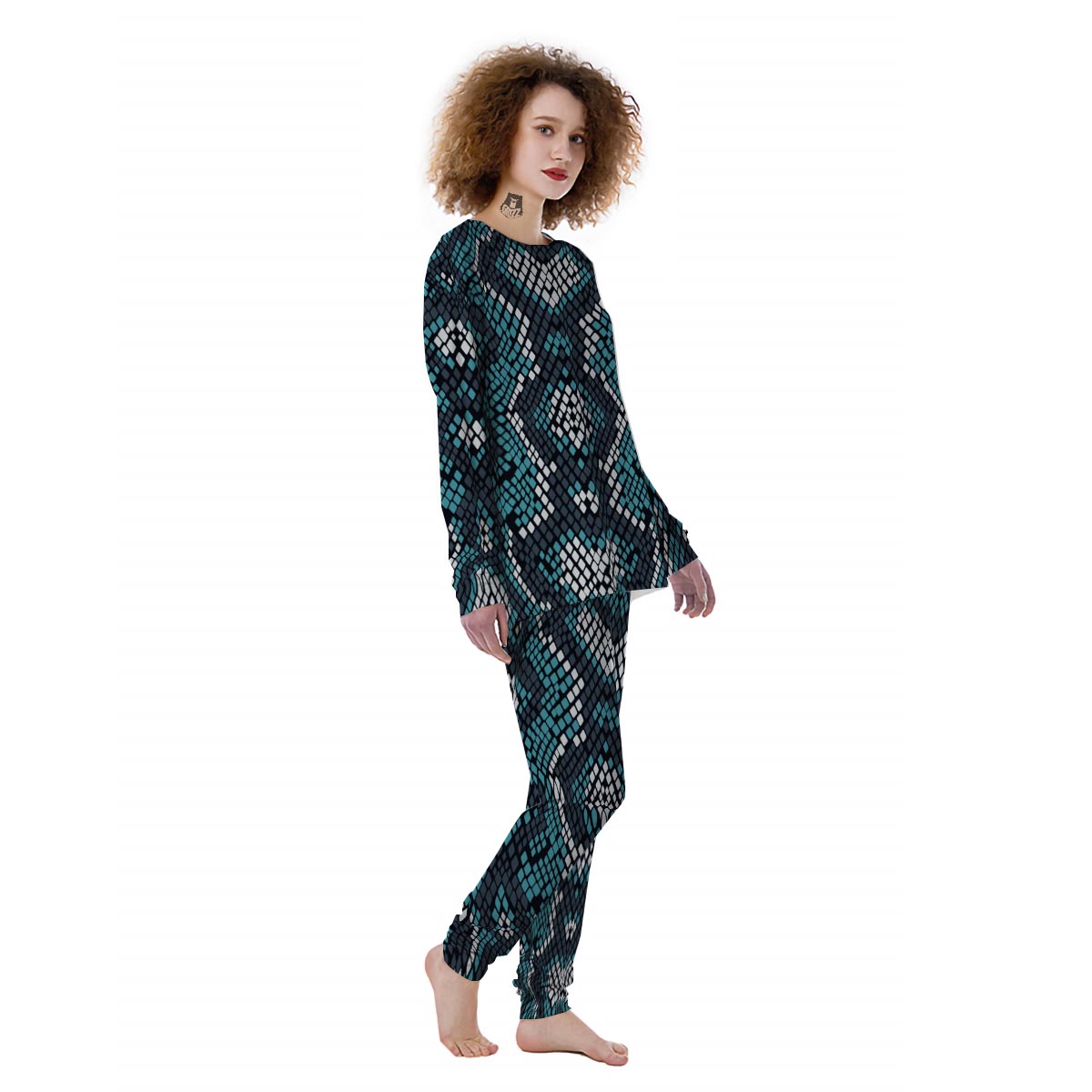 Blue Snakeskin Women's Pajamas-grizzshop