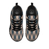 Blue Spruce And Beige Argyle Print Pattern Black Sneaker-grizzshop