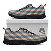 Blue Spruce And Beige Argyle Print Pattern Black Sneaker-grizzshop