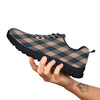 Blue Spruce And Beige Argyle Print Pattern Black Sneaker-grizzshop