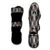 Blue Spruce And Beige Argyle Print Pattern Muay Thai Shin Guards-grizzshop