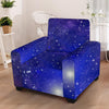 Blue Stardust Space Galaxy Armchair Cover-grizzshop