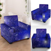 Blue Stardust Space Galaxy Armchair Cover-grizzshop