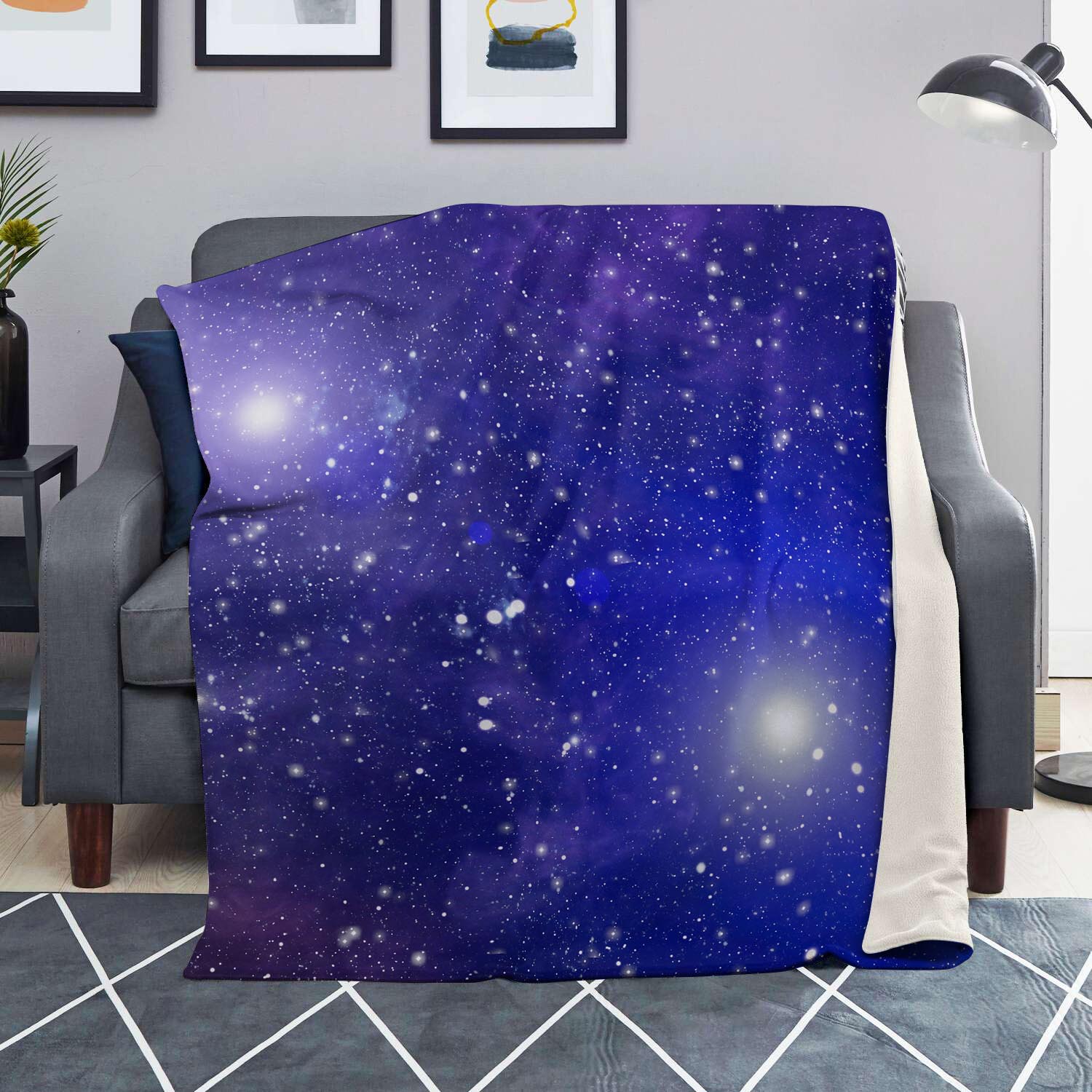 Blue Stardust Space Galaxy Blanket-grizzshop