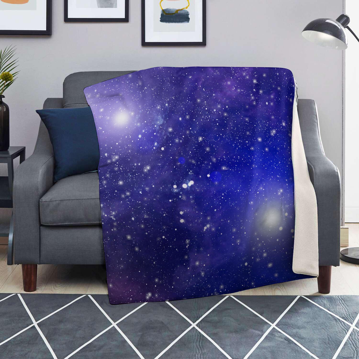 Blue Stardust Space Galaxy Blanket-grizzshop