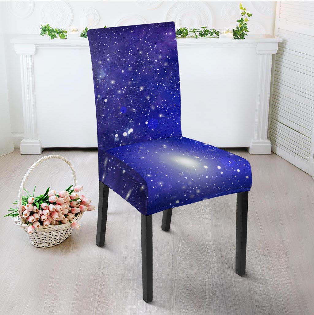 Blue Stardust Space Galaxy Chair Cover-grizzshop