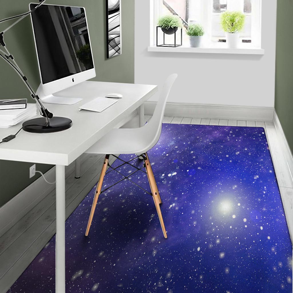 Blue Stardust Space Galaxy Floor Mat-grizzshop