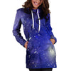 Blue Stardust Space Galaxy Hoodie Dress-grizzshop