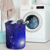 Blue Stardust Space Galaxy Laundry Basket-grizzshop