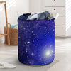 Blue Stardust Space Galaxy Laundry Basket-grizzshop