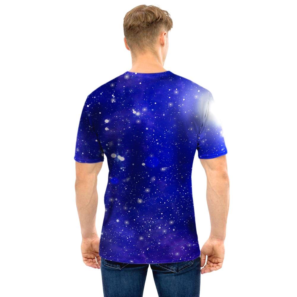 Blue Stardust Space Galaxy Men T Shirt-grizzshop