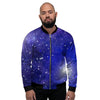 Blue Stardust Space Galaxy Men's Bomber Jacket-grizzshop