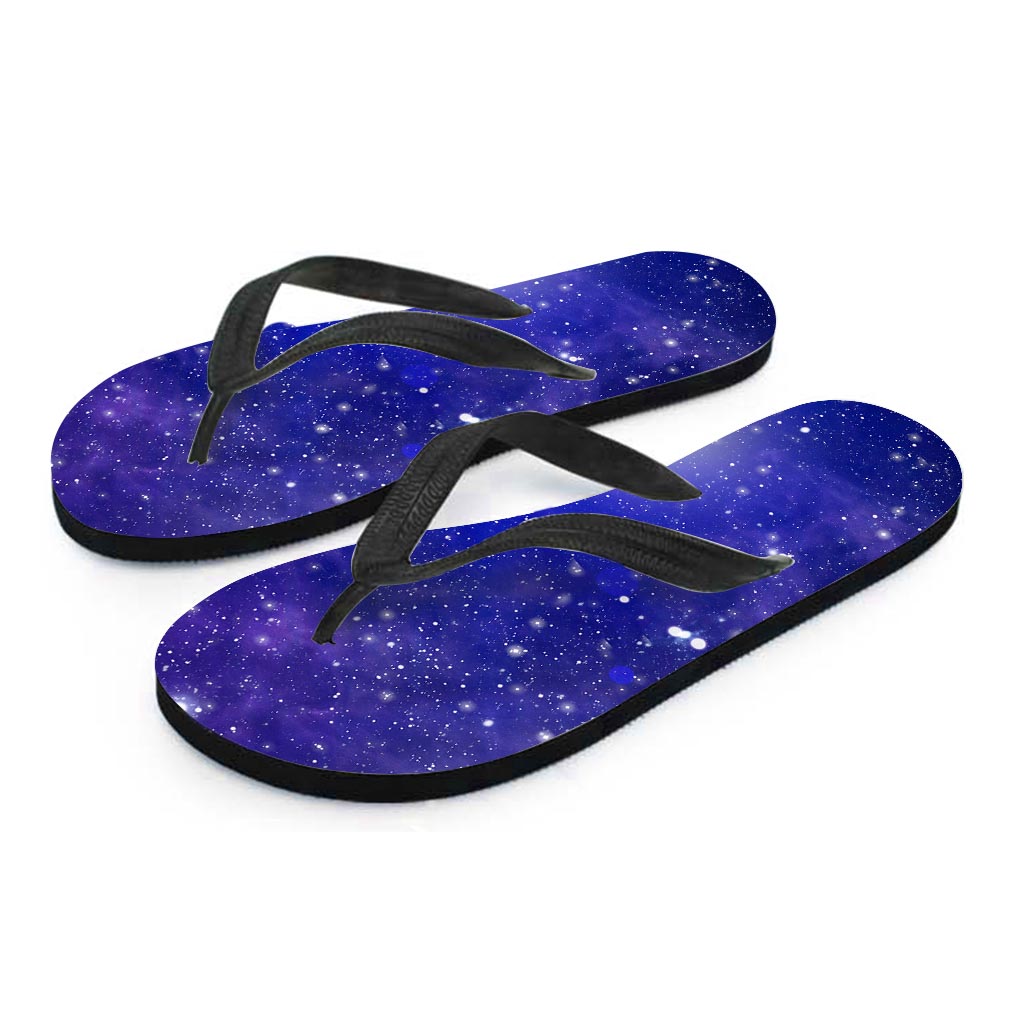 Blue Stardust Space Galaxy Men's Flip Flops-grizzshop