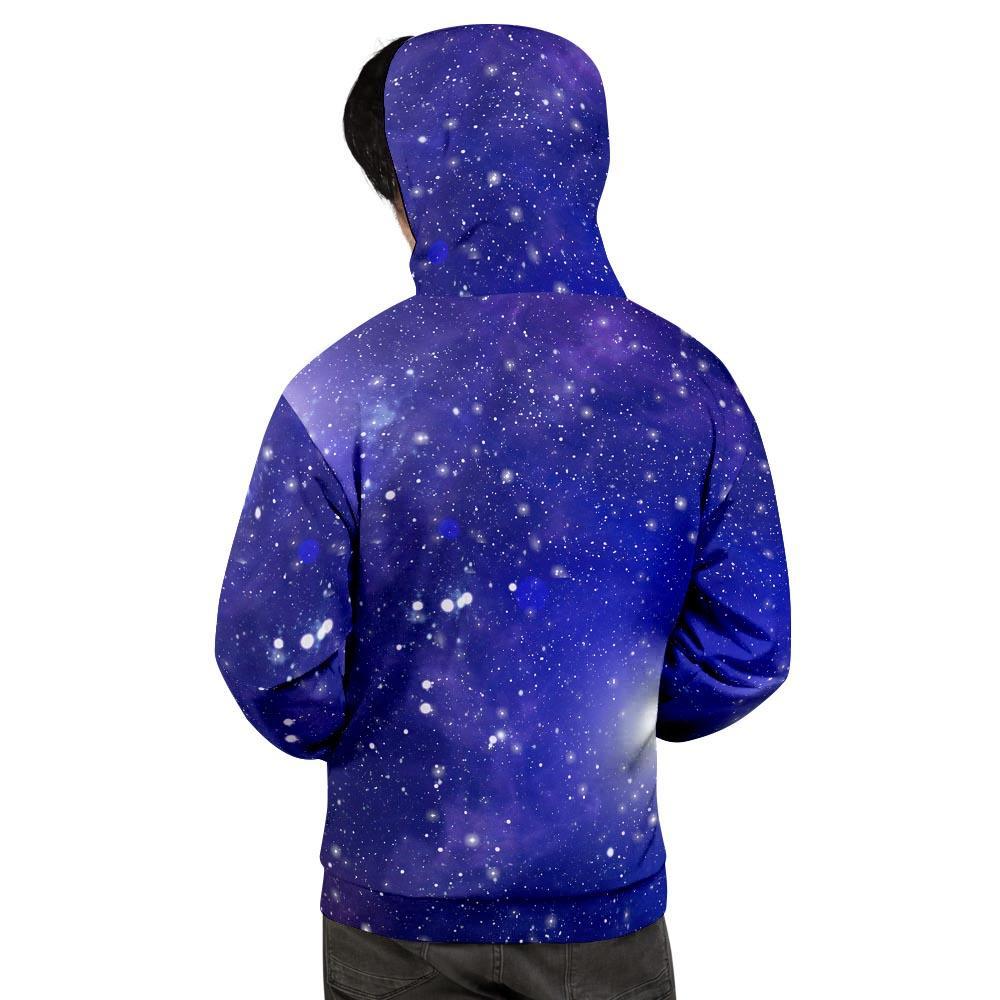 Blue Stardust Space Galaxy Men's Hoodie-grizzshop