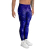 Blue Stardust Space Galaxy Men's Leggings-grizzshop