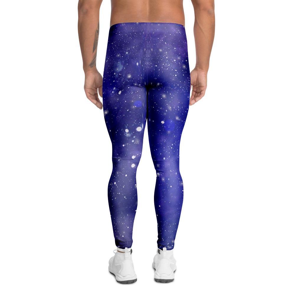 Blue Stardust Space Galaxy Men's Leggings-grizzshop