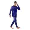 Blue Stardust Space Galaxy Men's Pajamas-grizzshop