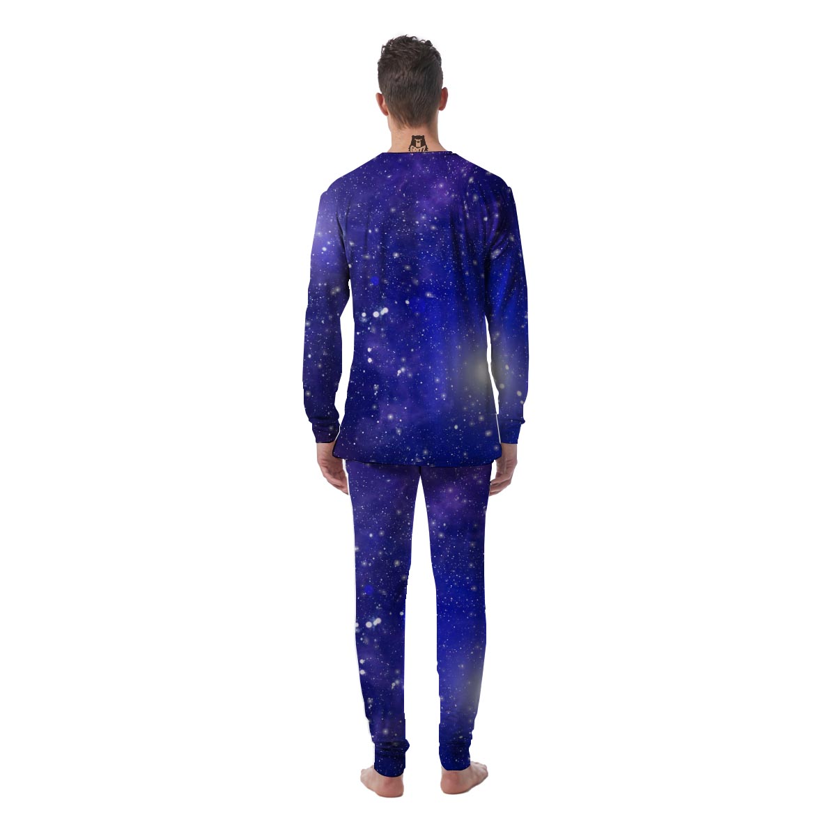 Blue Stardust Space Galaxy Men's Pajamas-grizzshop