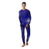 Blue Stardust Space Galaxy Men's Pajamas-grizzshop