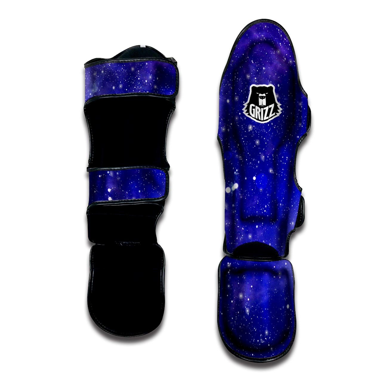 Blue Stardust Space Galaxy Muay Thai Shin Guard-grizzshop