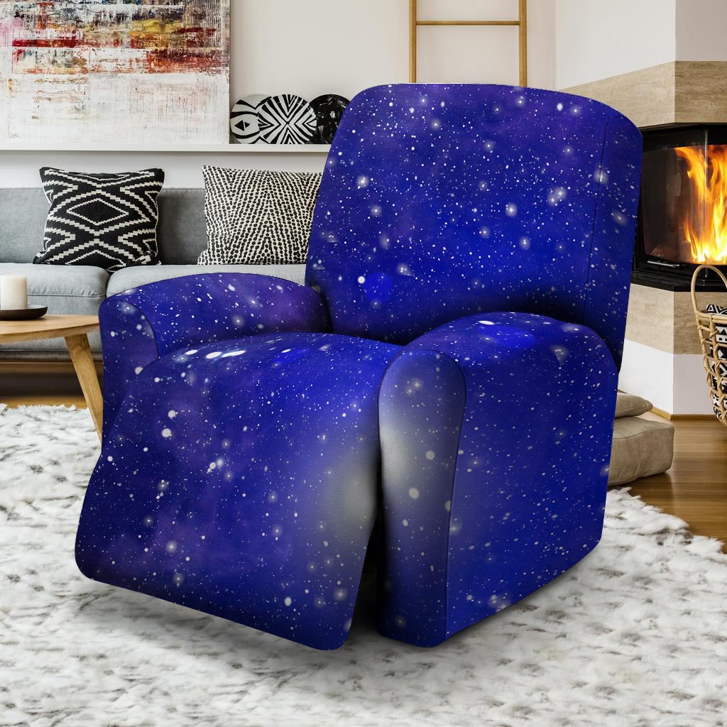 Blue Stardust Space Galaxy Recliner Cover-grizzshop