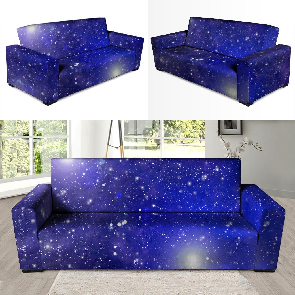 Blue Stardust Space Galaxy Sofa Cover-grizzshop