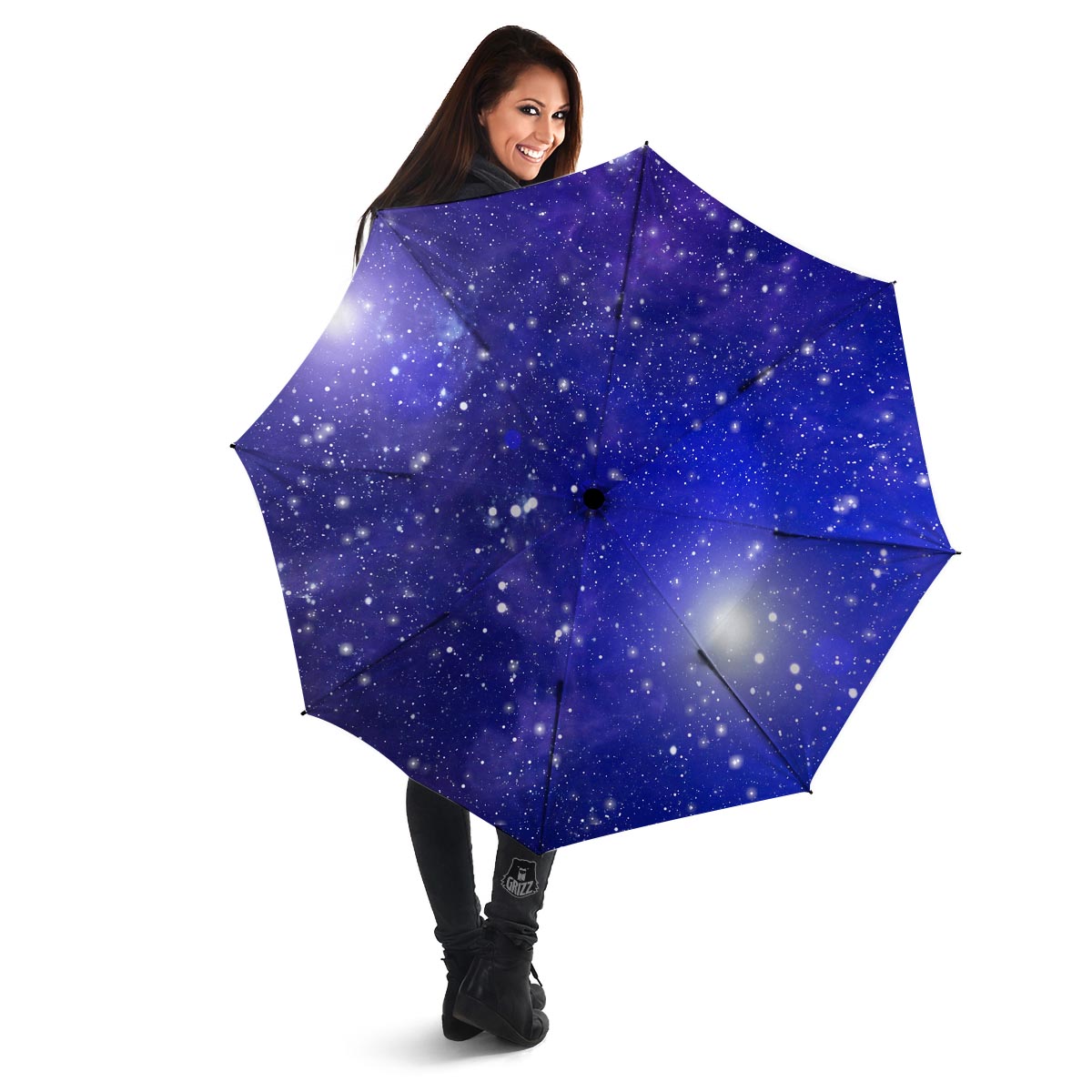 Blue Stardust Space Galaxy Umbrella-grizzshop