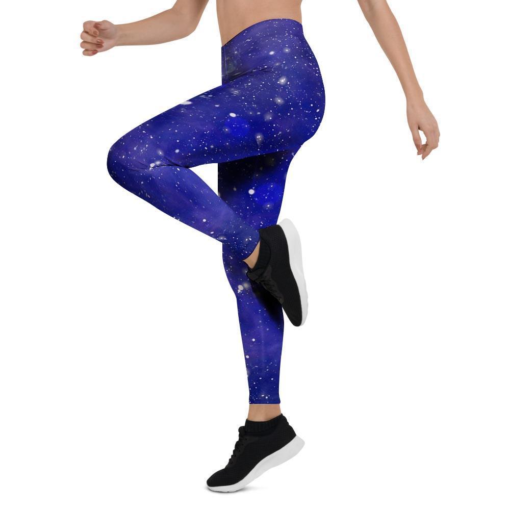 Blue Stardust Space Galaxy Women's Leggings-grizzshop