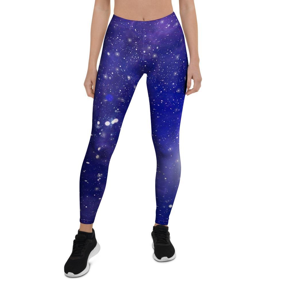 Blue Stardust Space Galaxy Women's Leggings-grizzshop