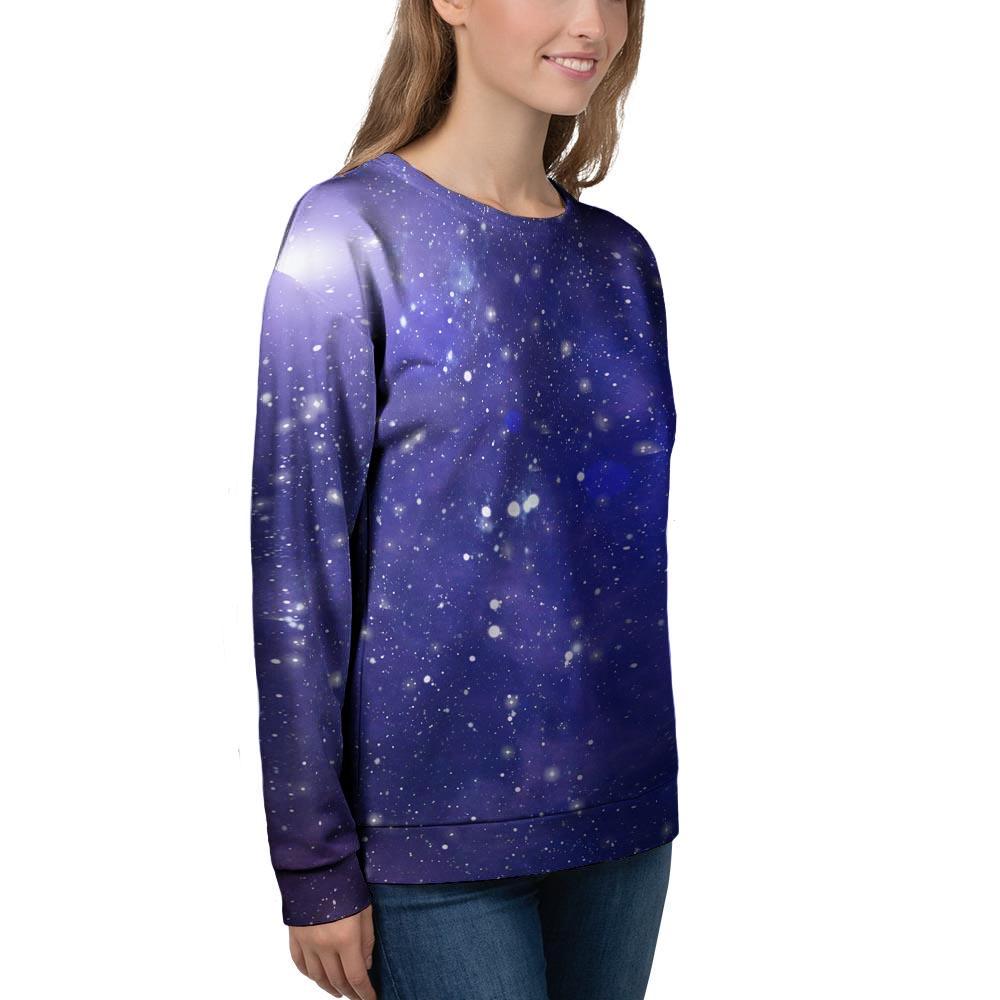 Blue Stardust Space Galaxy Women's Sweatshirt-grizzshop