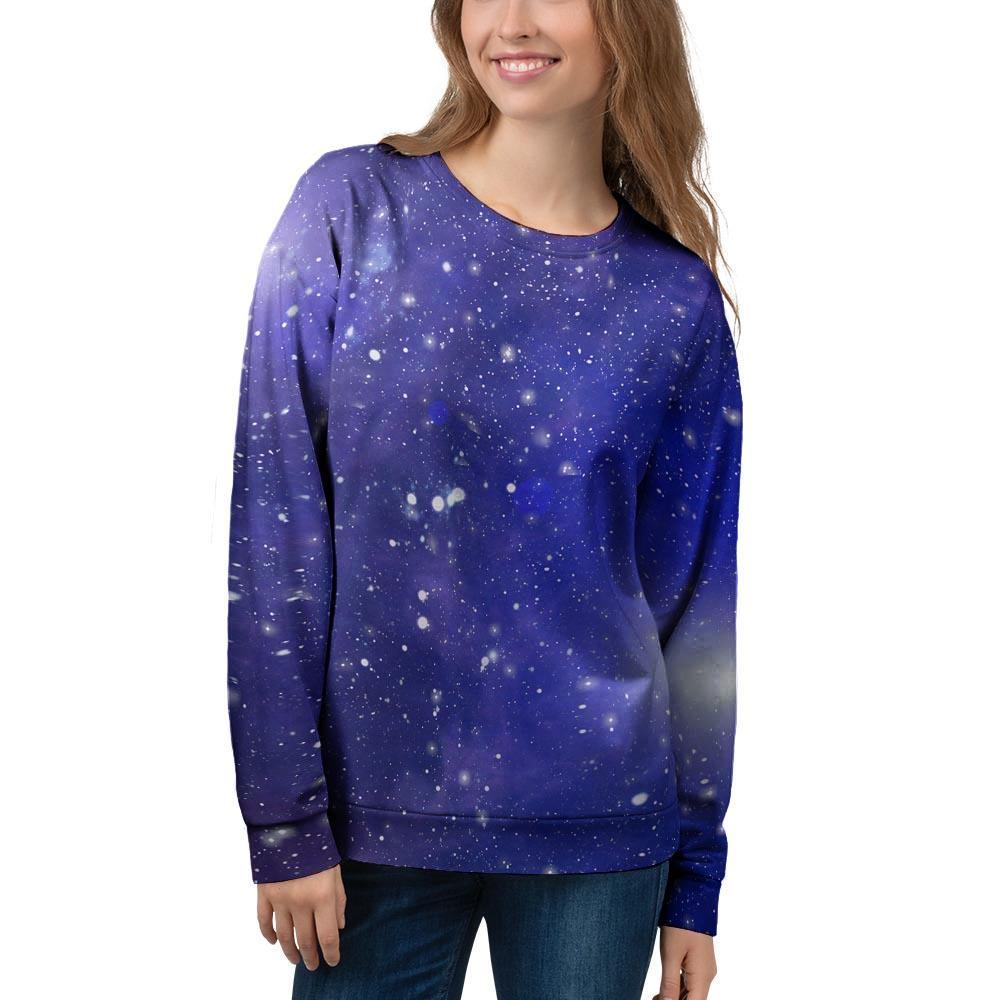 Blue Stardust Space Galaxy Women's Sweatshirt-grizzshop