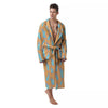 Blue Statue Of Liberty Print Pattern Men's Robe-grizzshop