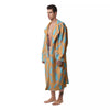 Blue Statue Of Liberty Print Pattern Men's Robe-grizzshop