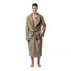 Blue Statue Of Liberty Print Pattern Men's Robe-grizzshop