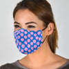 Blue Strawberry Pattern Print Face Mask-grizzshop