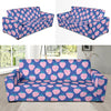 Blue Strawberry Pattern Print Sofa Covers-grizzshop