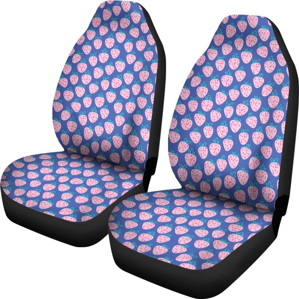 Blue Strawberry Pattern Print Universal Fit Car Seat Cover-grizzshop