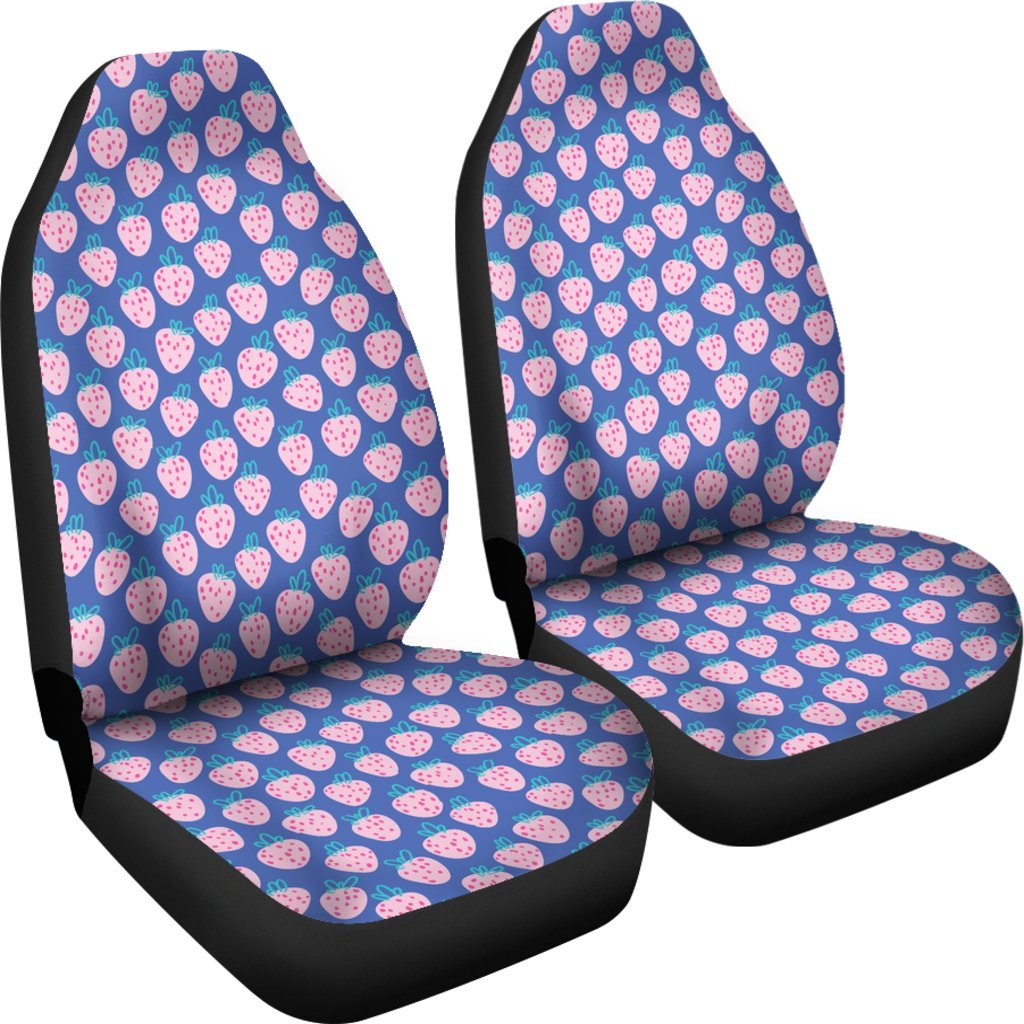 Blue Strawberry Pattern Print Universal Fit Car Seat Cover-grizzshop